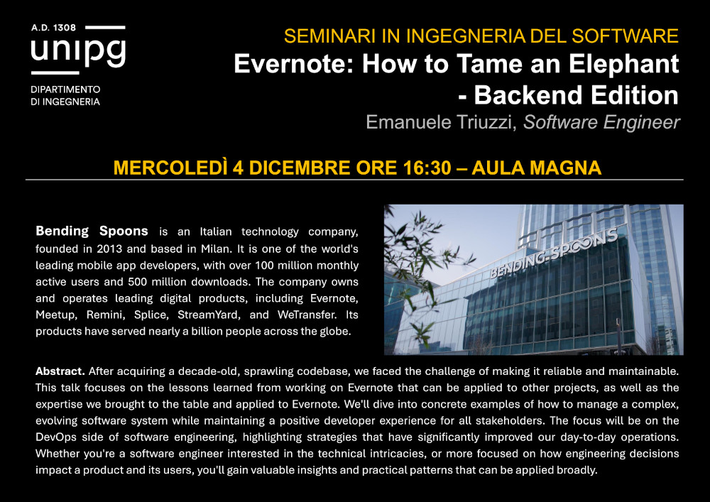 "Evernote: How to Tame an Elephant - Backend Edition" - Seminario INGEGNERIA DEL SOFTWARE