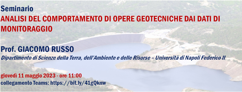 Seminario "ANALISI DEL COMPORTAMENTO DI OPERE GEOTECNICHE DAI DATI DI MONITORAGGIO"